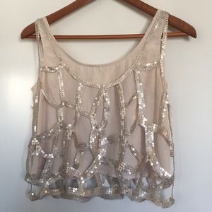 Lush sequined crop top Size Small.